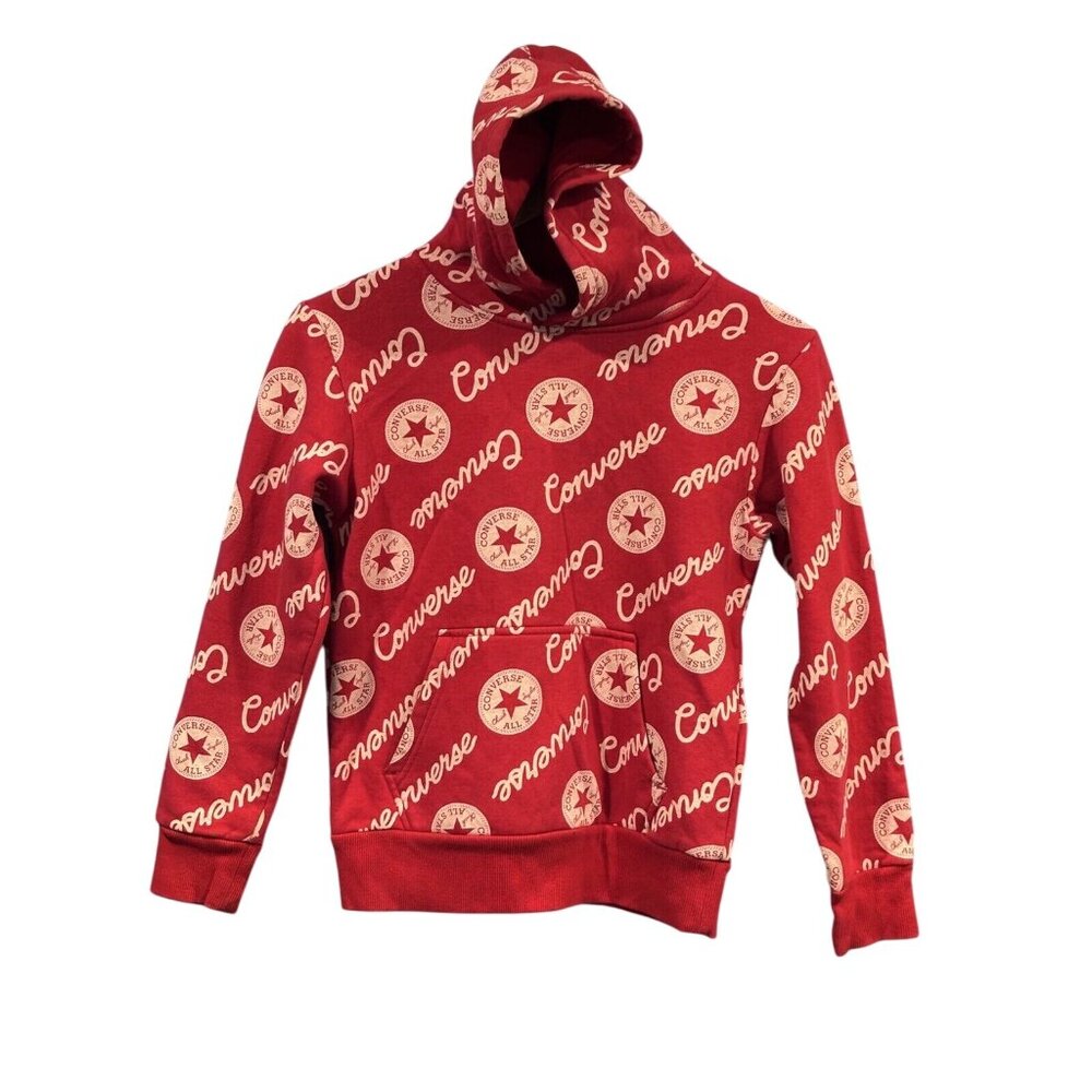 Set Of 2 Converse Chevron Star Hoodies Red & Gray M 10-12